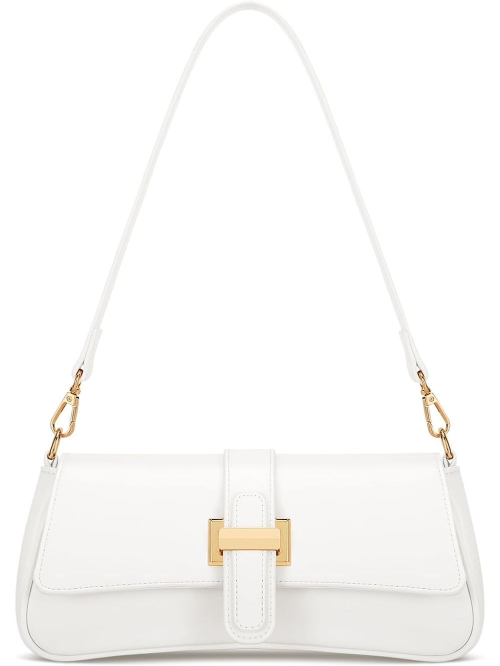 〽️ Women's White Vegan Leather Mini Small Hobo Clutch Purses Crossbody Bag